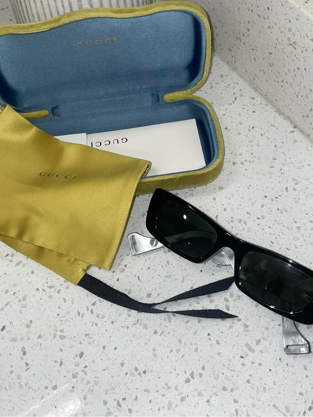 Gucci Black Sunglasses with Gold GG